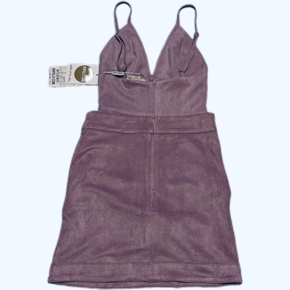 BNWT Oh Polly Turn of the Tied Suede Mini skirt & bodysuit in Mauve - Picture 6 of 8
